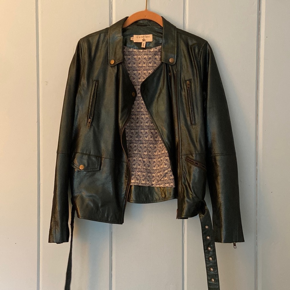 Cotélac Metallic Leather Jacket